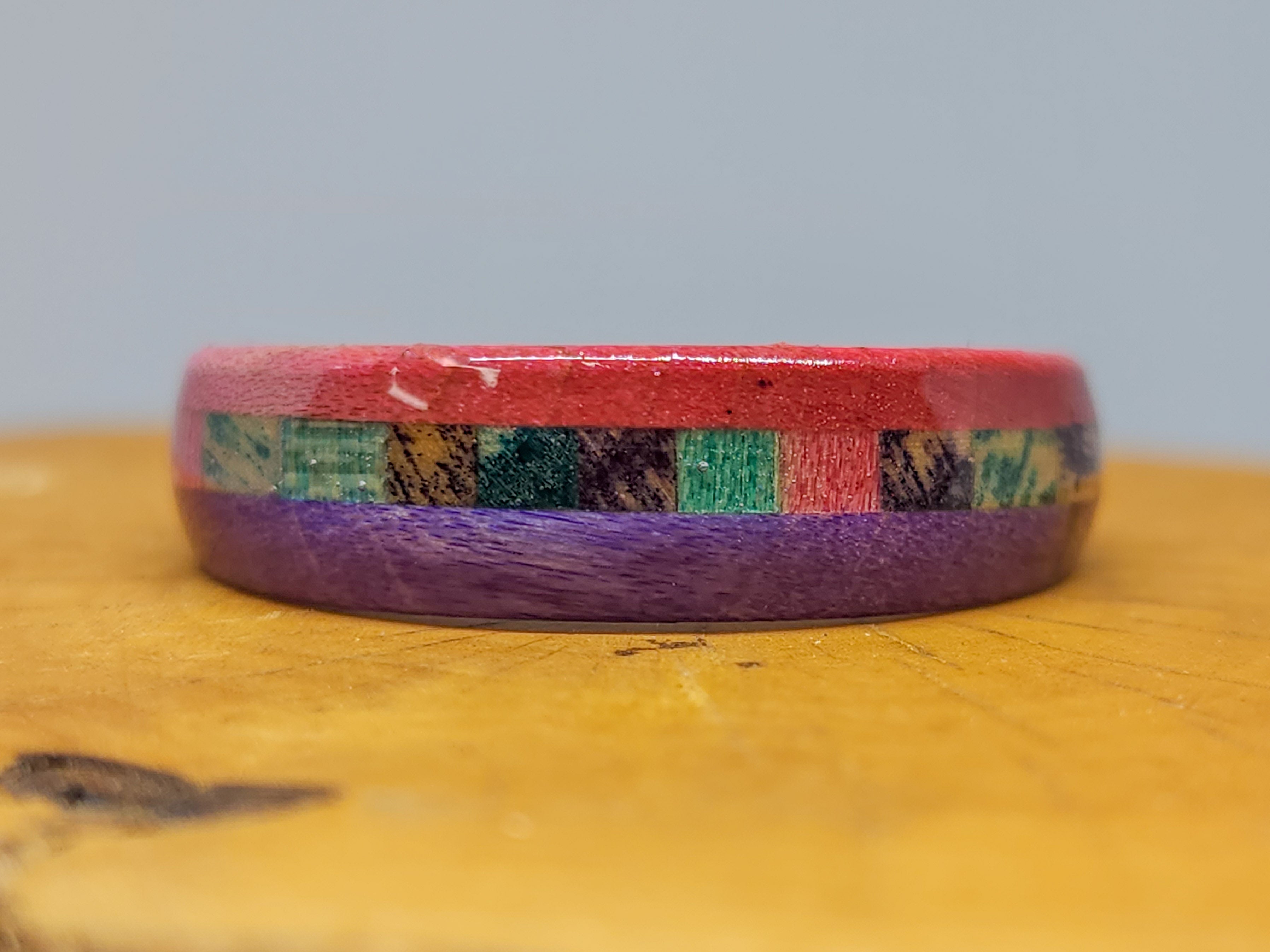 Rainbow deals wood ring